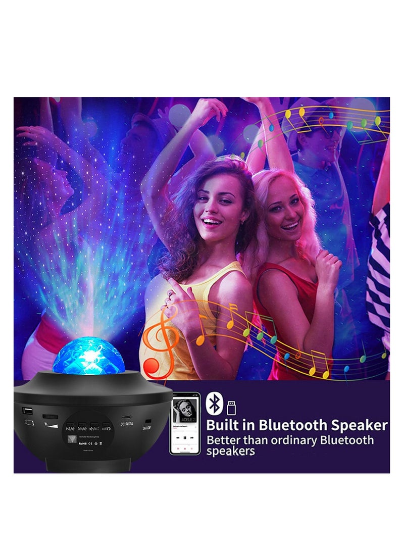 3-In-1 Star Light Projector Led Night Light with Remote Control Black/Blue 11x11x9.4cm - Image 4