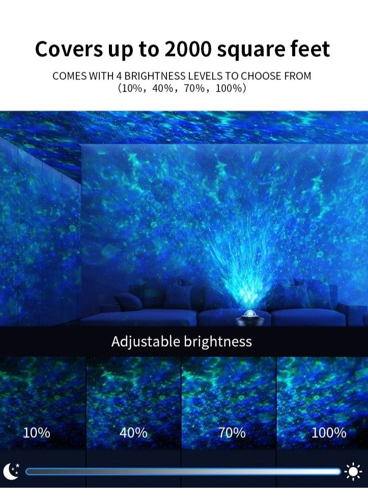 3-In-1 Star Light Projector Led Night Light with Remote Control Black/Blue 11x11x9.4cm - Image 3