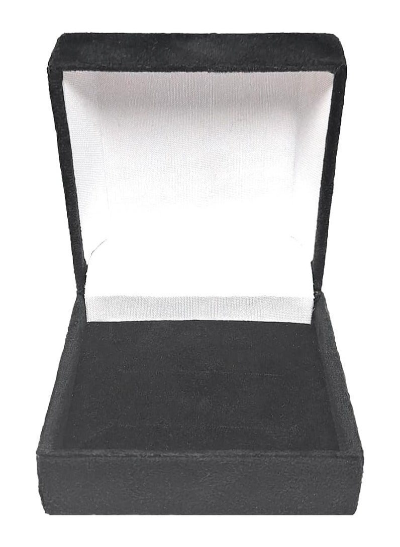 Generic - Luxury Double Ring Slot Velvet Box - Jewelry, and Accessories - Perfect for Display and Special Occasions (Black) - Image 1
