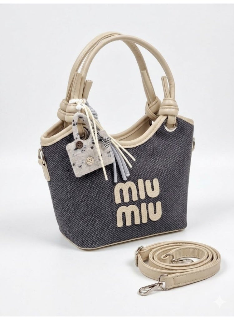Miu Miu Textured Mini Wander – Denim Blue