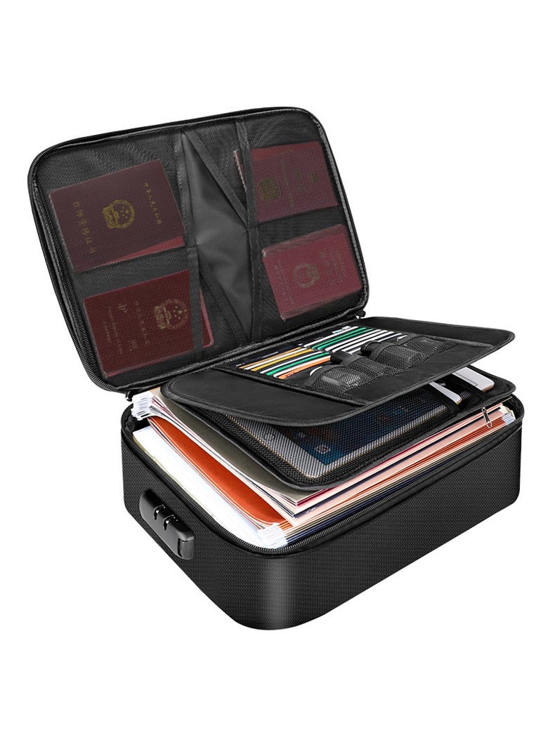 general Multifunctional fireproof and waterproof certificate storage bag, office household storage bag, document passport, file bag - Image 1