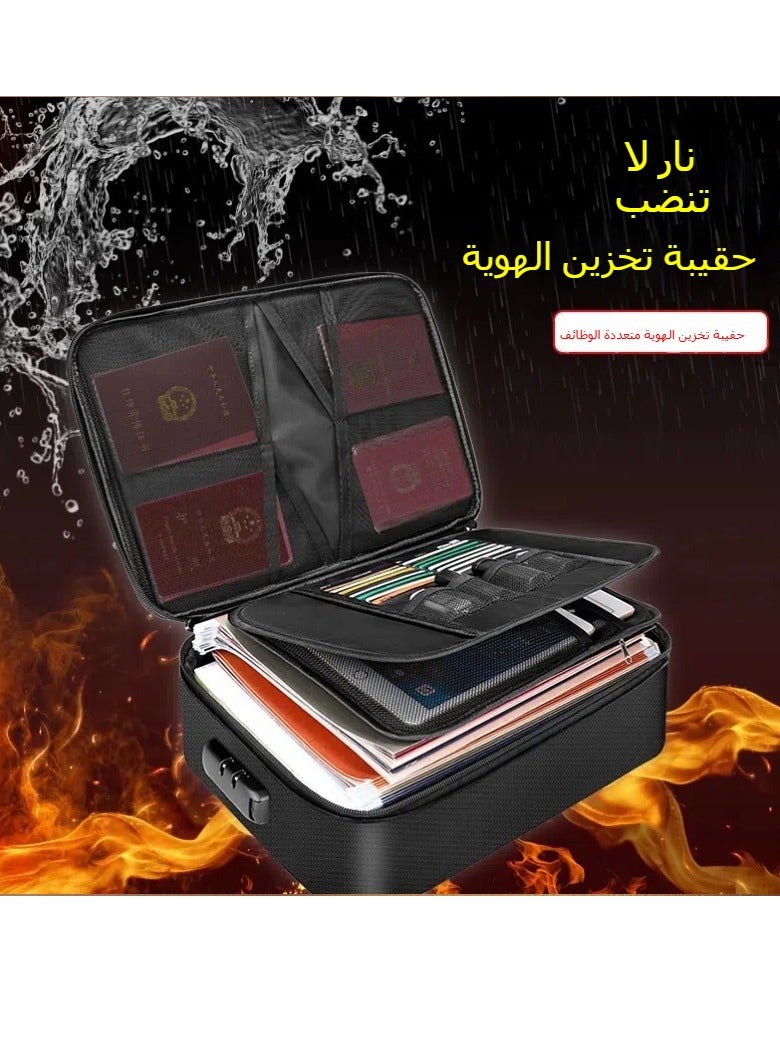 general Multifunctional fireproof and waterproof certificate storage bag, office household storage bag, document passport, file bag - Image 2