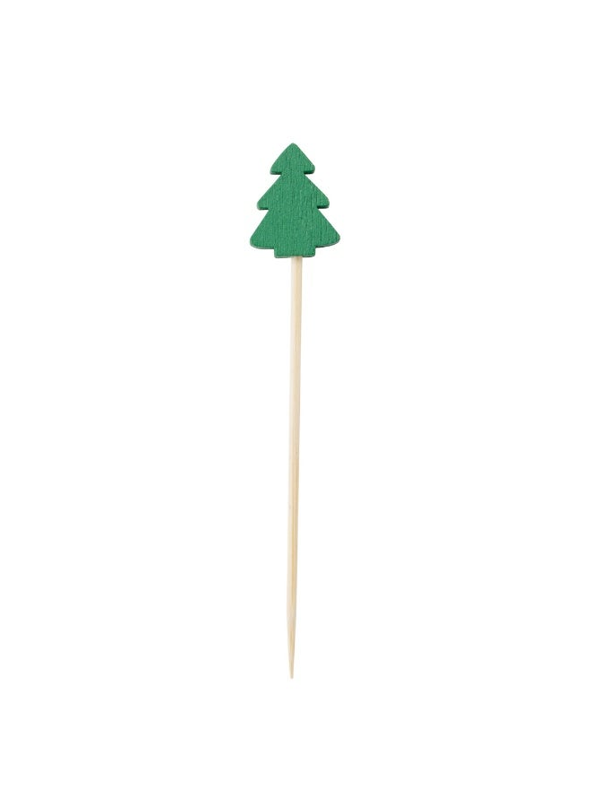 Restaurantware 3.5 Inch Christmas Tree Picks, 1000 Sturdy Christmas Skewers - Sharp Point, Disposable, Green Bamboo Christmas Food Picks, Use At Holiday Parties, For Appetizers or Cocktails  - Image 1