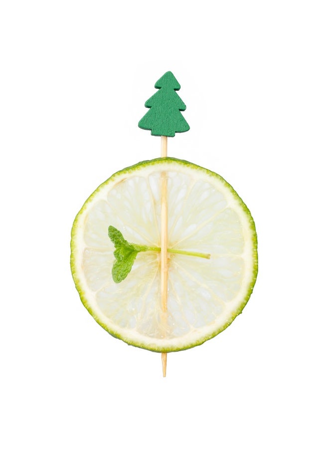 Restaurantware 3.5 Inch Christmas Tree Picks, 1000 Sturdy Christmas Skewers - Sharp Point, Disposable, Green Bamboo Christmas Food Picks, Use At Holiday Parties, For Appetizers or Cocktails  - Image 2