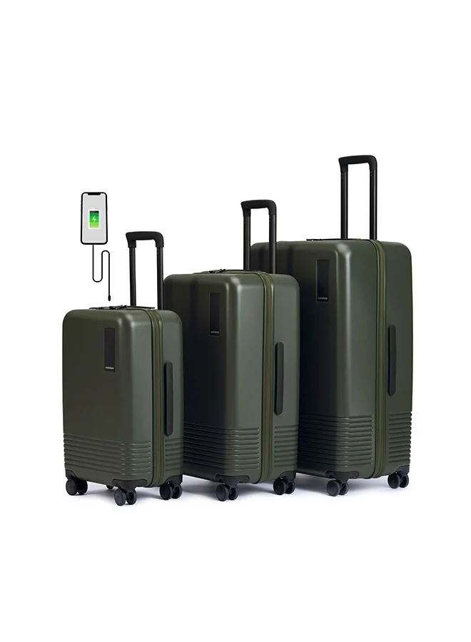 موكوبارا للتجارة ذ.م.م طقم حقائب سفر  قطع - بولي كربونات ماكرولون ألماني | أخضر عشبي، أصفر