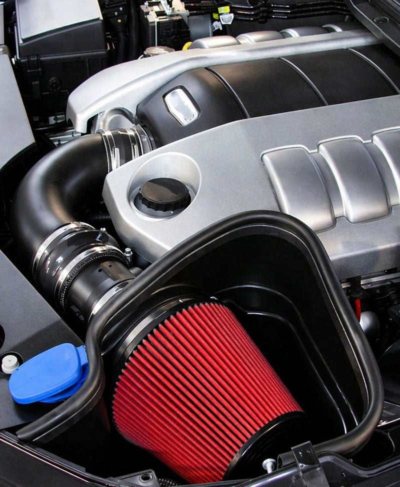 Spectre 8132 Universal High Performance Air Filter Washable Reusable Cone Intake Filter for Car SUV Truck Racing Cold Air Intake System Clamp On Engine Air Cleaner Red Performance Filter 6 Inch x 6.75 Inch Automotive Intake Filter - Image 4