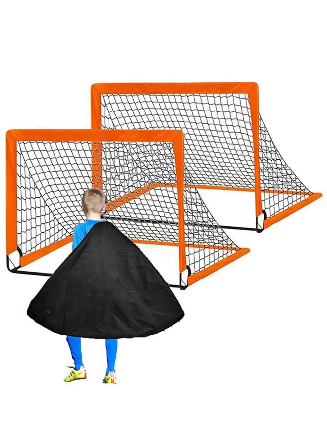 founder 2 Pack Portable Soccer Goals with Carry Bag for Backyard, Indoor and Outdoor Pop Up Football Goals for Toddler Youth Adults-Orange - Image 1