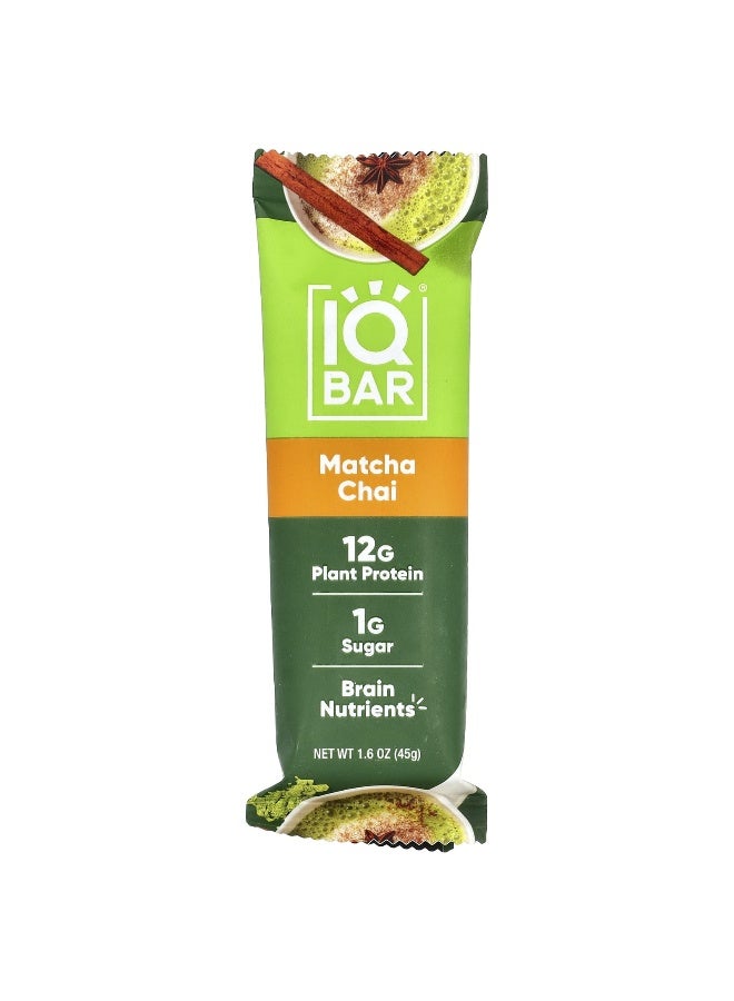 IQ BAR IQBAR, Plant Protein Bar, Matcha Chai, 12 Bars, 1.6 oz (45 g) Each - Image 3