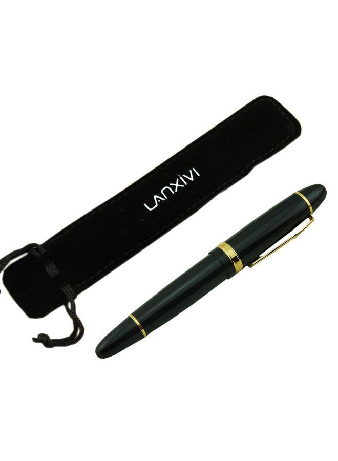 Lanxivi Jinhao 159 Fountain Pen Medium Black Lacquer Gold Trim Big Heavy With Pen Pouch & Refill Ink Converter Business Signature Collection Pen  - Image 3