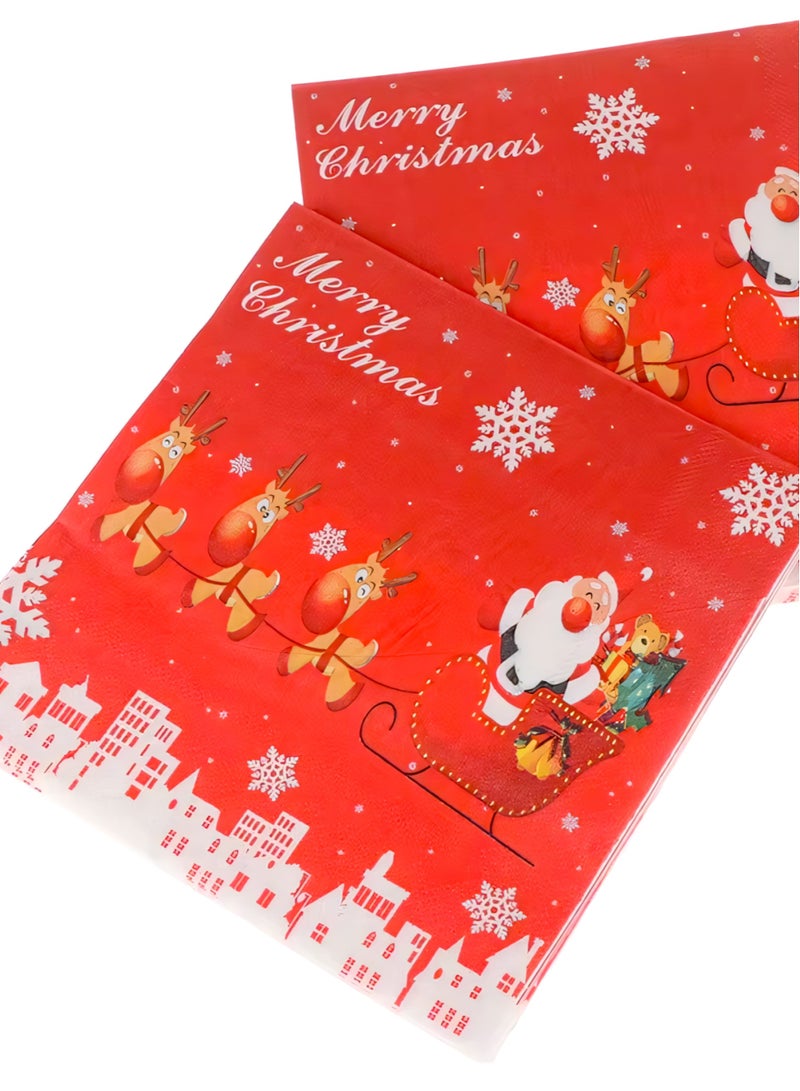 ZAFAA HOME Merry Christmas Red Napkins – 20 Sheets/Bag with Snowman Design for Holiday Parties, Festive Table Decor, and Christmas Celebrations - Image 3