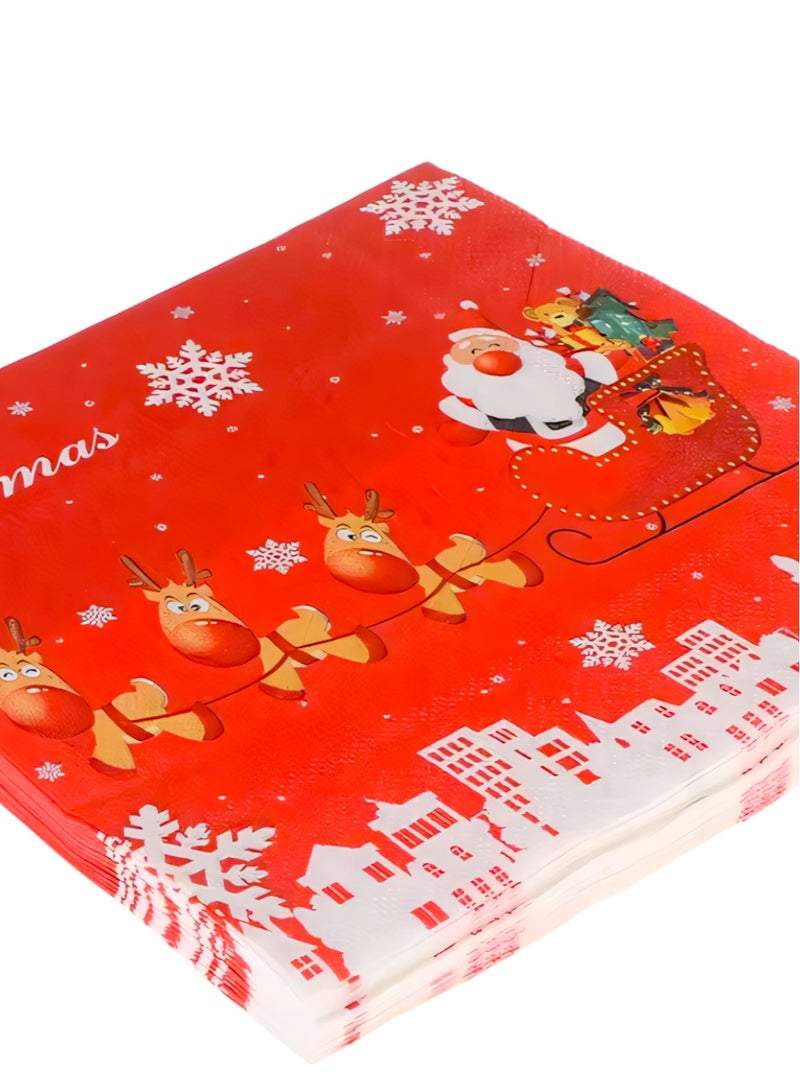 ZAFAA HOME Merry Christmas Red Napkins – 20 Sheets/Bag with Snowman Design for Holiday Parties, Festive Table Decor, and Christmas Celebrations - Image 2