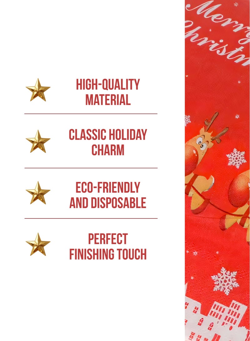 ZAFAA HOME Merry Christmas Red Napkins – 20 Sheets/Bag with Snowman Design for Holiday Parties, Festive Table Decor, and Christmas Celebrations - Image 4