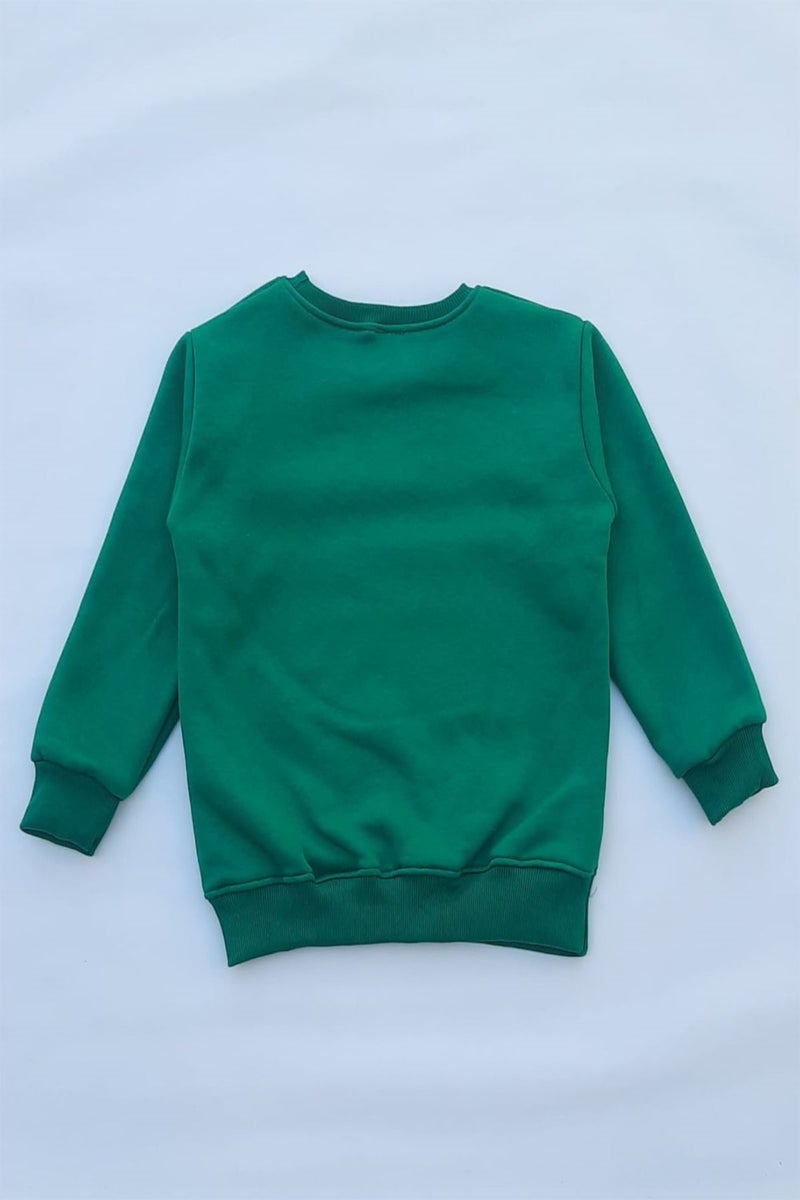 The Wert Unisex Green Basic Polar Fleece Knitted Thick Sweatshirt  - Image 2