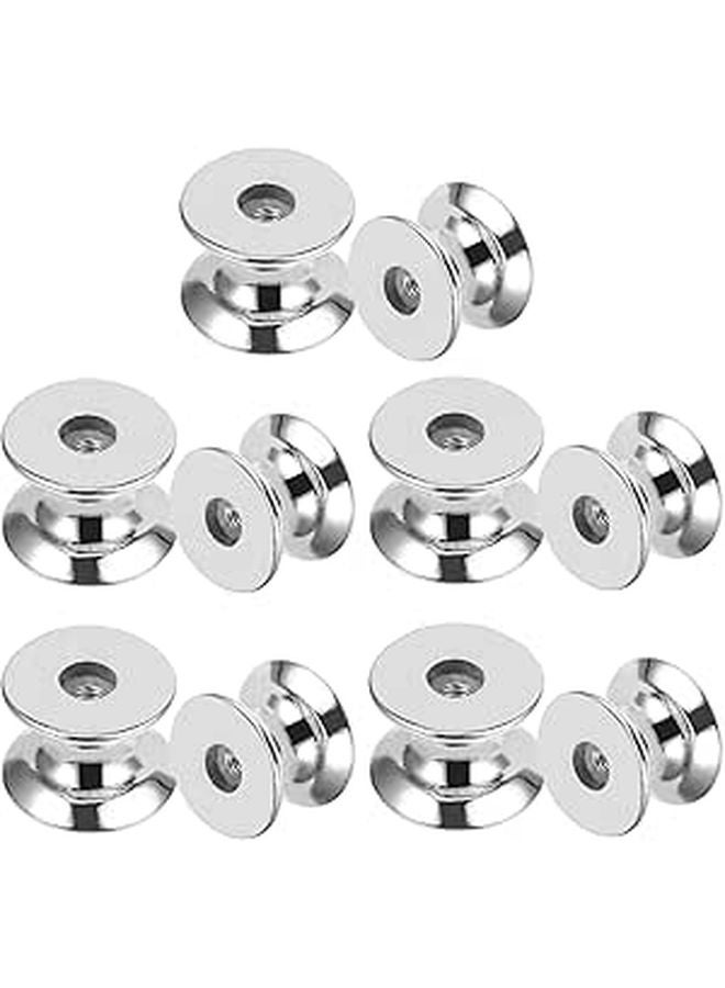 10pcs Silver Aluminum Alloy Drawer Knobs Single Hole Cabinet Pulls Handles - Image 1