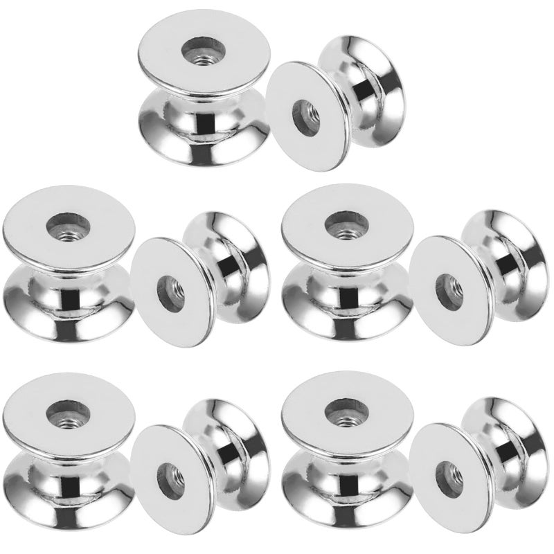 10pcs Silver Aluminum Alloy Drawer Knobs Single Hole Cabinet Pulls Handles - Image 2