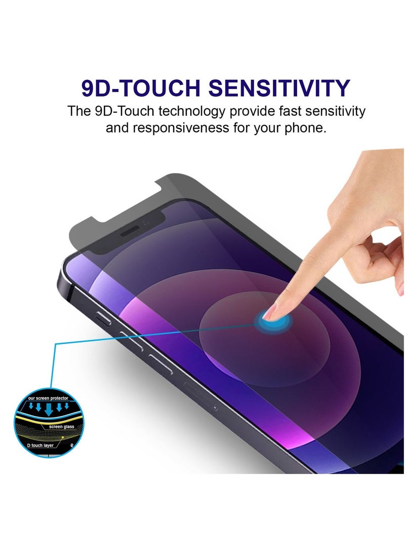 PRIMEEIGHT iPhone 11 / XR Privacy Screen Protector 6.1 Inch Display - Ultra Thin 9H Hardness Tempered Glass iPhone 11 / XR Pack of 2 - Easy to Install HD Privacy Screen. - Image 3