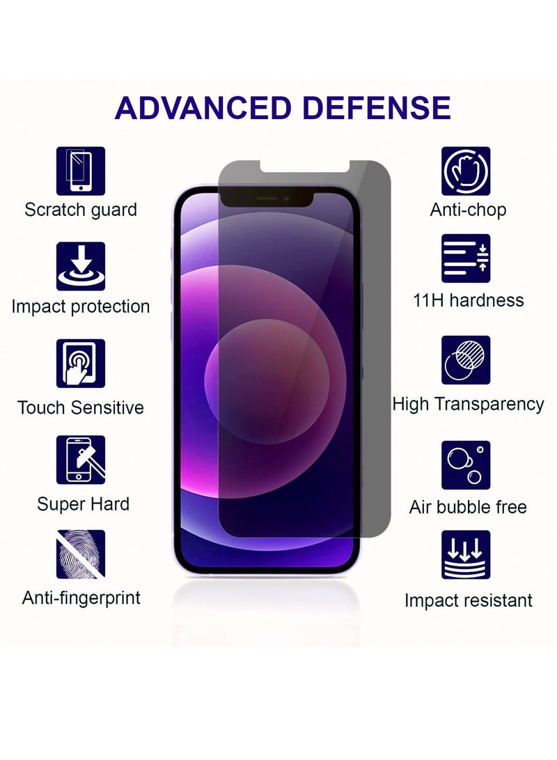 PRIMEEIGHT iPhone 11 / XR Privacy Screen Protector 6.1 Inch Display - Ultra Thin 9H Hardness Tempered Glass iPhone 11 / XR Pack of 2 - Easy to Install HD Privacy Screen. - Image 2