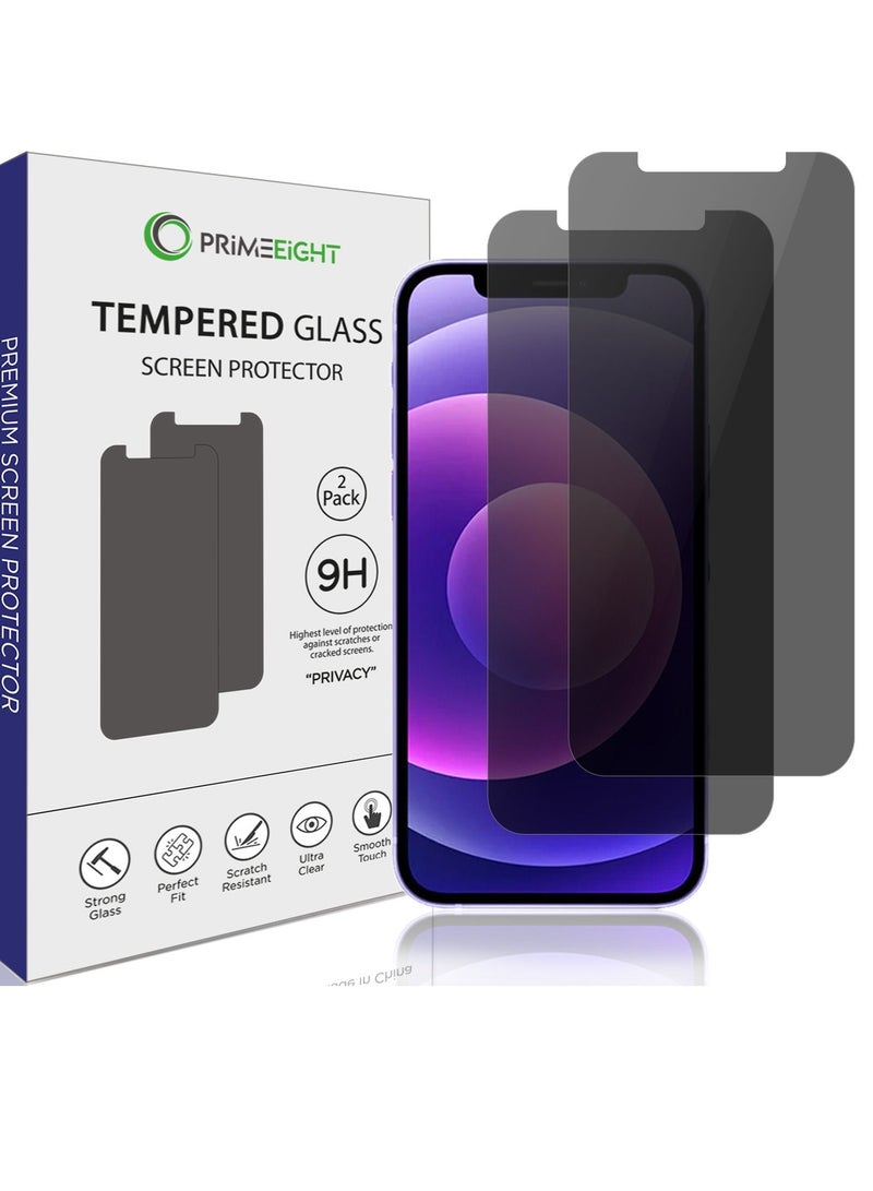PRIMEEIGHT iPhone 11 / XR Privacy Screen Protector 6.1 Inch Display - Ultra Thin 9H Hardness Tempered Glass iPhone 11 / XR Pack of 2 - Easy to Install HD Privacy Screen. - Image 1