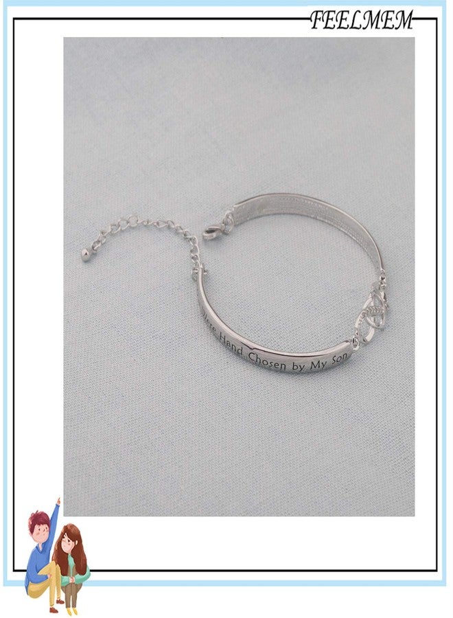 FEELMEM Daughter-in-Law Gift Bracelet You Were Hand Chosen by My Son and Are Like A to Me Gift for Daughter in Law (Bar bracelet silver) - Image 4