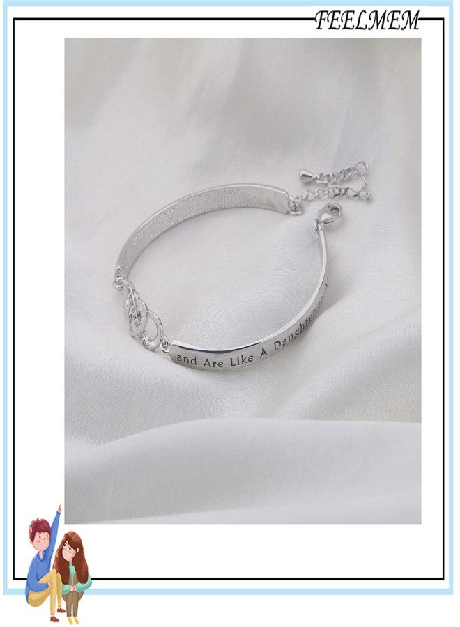FEELMEM Daughter-in-Law Gift Bracelet You Were Hand Chosen by My Son and Are Like A to Me Gift for Daughter in Law (Bar bracelet silver) - Image 5