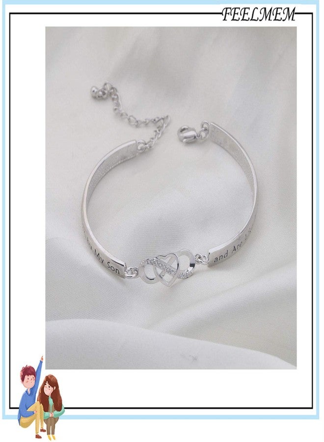FEELMEM Daughter-in-Law Gift Bracelet You Were Hand Chosen by My Son and Are Like A to Me Gift for Daughter in Law (Bar bracelet silver) - Image 3