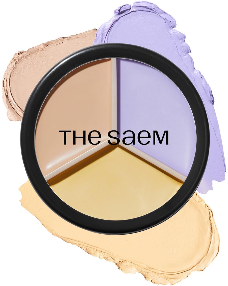 THESAEM Cover Perfection Triple Pot Concealer 04 Tone Up Beige  for Fair to Light Skin Tone  3 Color Full Coverage Concealer  Covers Pigmentation and Blemish Spots Corrects Skin Tone