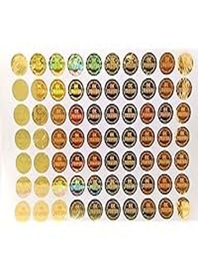 Sehgal Store Holograms Golden Stickers Round Shape Ok Tested 10 Sheets (13 mm) 1000 Stickers Trustworthy Proof for Quality Assurance - Image 3