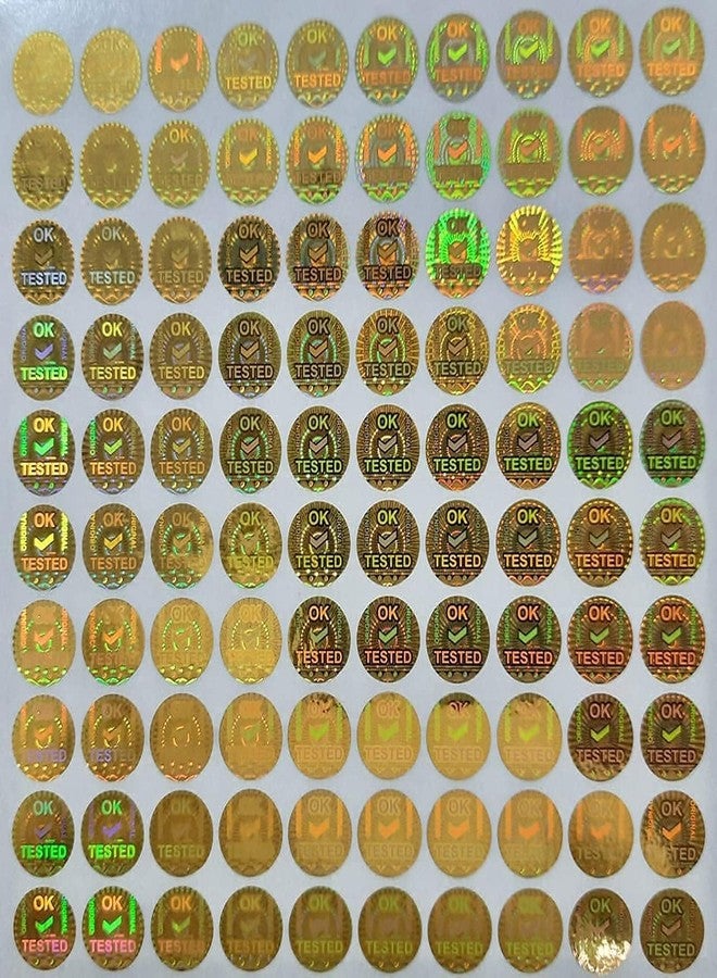 Sehgal Store Holograms Golden Stickers Round Shape Ok Tested 10 Sheets (13 mm) 1000 Stickers Trustworthy Proof for Quality Assurance - Image 2