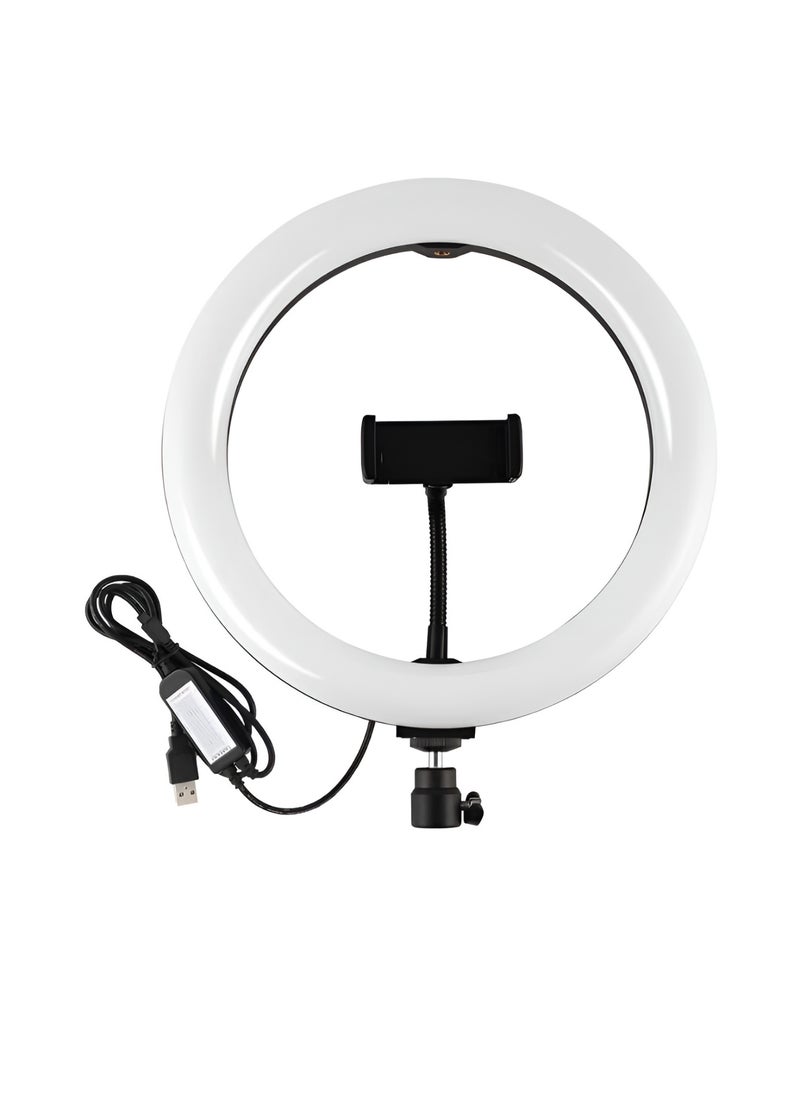 12-inch Ring Light Model M-300 with Mobile Holder, White and Yellow LED Lighting, 3 Professional Color Temperatures for Live Streaming, Selfies, and Beautification, USB Charging  - Image 5