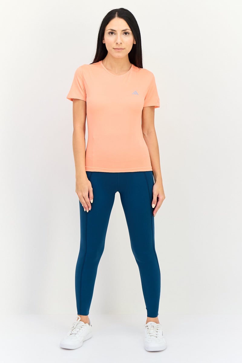 Adidas Women Sportswear Fit Short Sleeve Running T-Shirt, Coral - Image 2