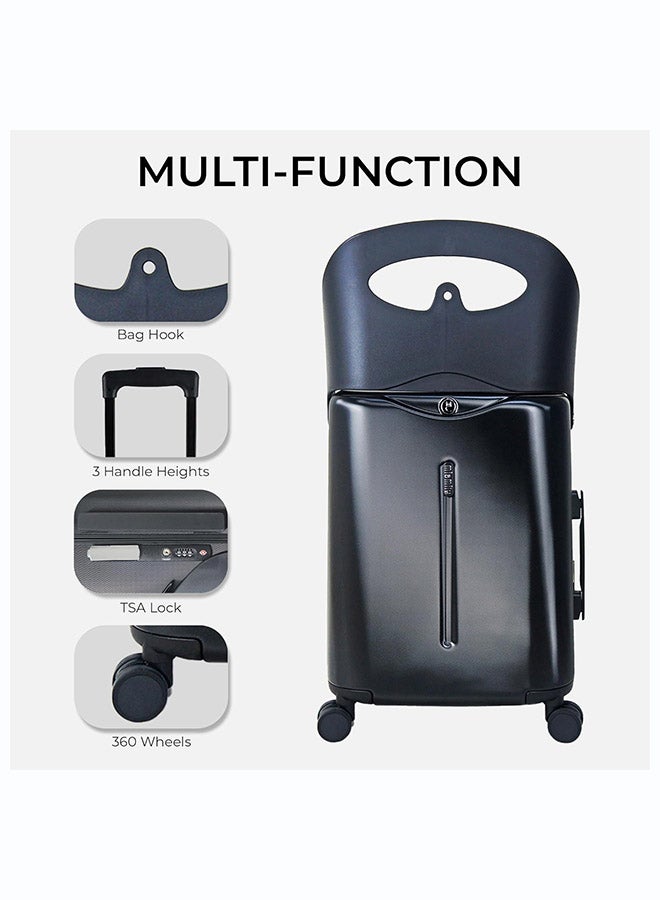 MiaMily Carry-On Luggage  - Midnight Black, 18 inch - Image 4
