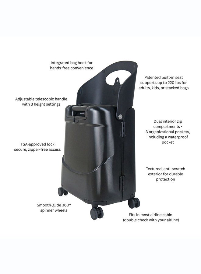 MiaMily Carry-On Luggage  - Midnight Black, 18 inch - Image 3