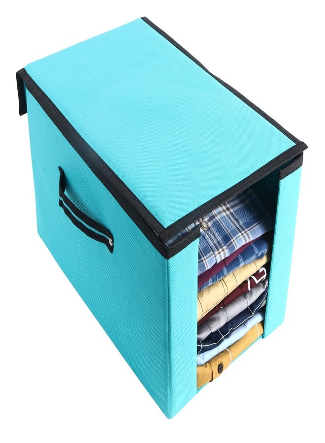 SHREY CREATION Foldable Shirt Organizer Non woven Wardrobe Clothe Storage Box With Lid and Handle for Shirt Tshirt, cloth (Reliance Green, Pack Of 2) - Image 2