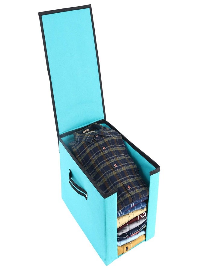 SHREY CREATION Foldable Shirt Organizer Non woven Wardrobe Clothe Storage Box With Lid and Handle for Shirt Tshirt, cloth (Reliance Green, Pack Of 2) - Image 4