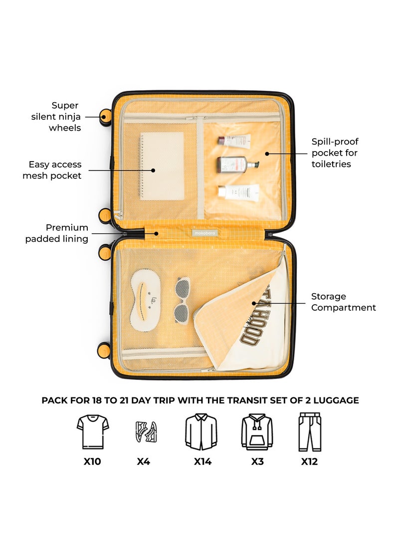 Mokobara The Transit Luggage Set - Polycarbonate Material | Crypto 2.0, Black - Image 3