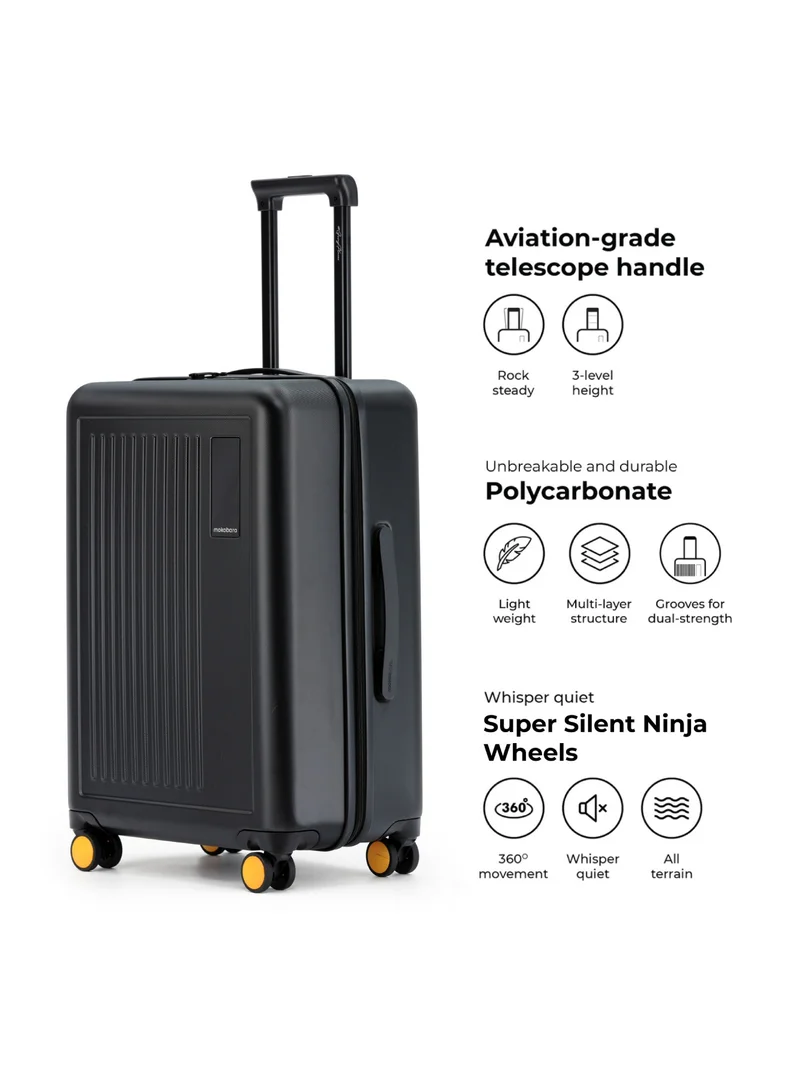 Mokobara The Transit Luggage Set - Polycarbonate Material | Crypto 2.0, Black