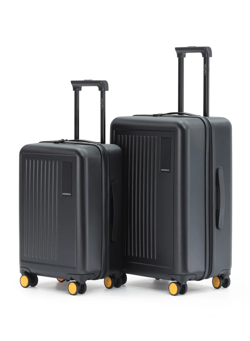 Mokobara The Transit Luggage Set - Polycarbonate Material | Crypto 2.0, Black