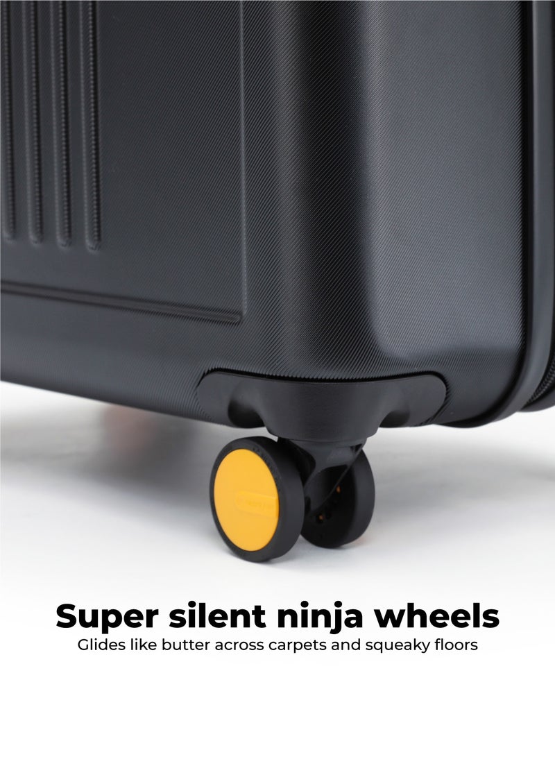 Mokobara The Transit Luggage Set - Polycarbonate Material | Crypto 2.0, Black - Image 4