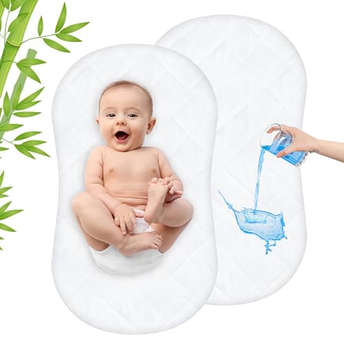 Asatdd Waterproof Bassinet Mattress Pad Protector Cover Compliable with Halo BassiNest Swivel Sleeper Ultra Soft Breathable and Comfortable 2 Pack - Image 1
