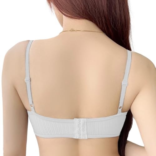 Luella Everyday Bra for Women Removable Pad, Cute Ribbon & Wireless T-Shirt Padded Bra for Women Daily Use/Fashionable Use White - Image 3