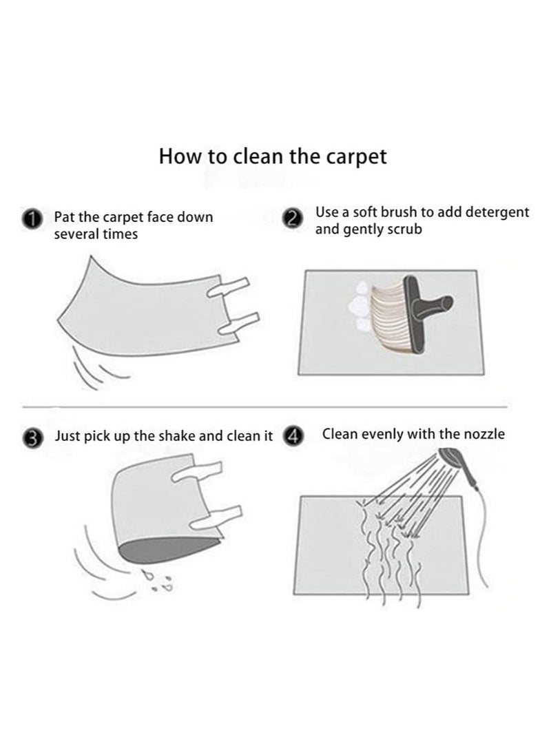 Warm Luxurious Modern Printed Rectangular Anti-Slip Carpet Polypropylene Plush Carpet Area Rug Living Room Bedroom Carpet Rectangular Soft Touch Rug Beige/Black 60x150cm