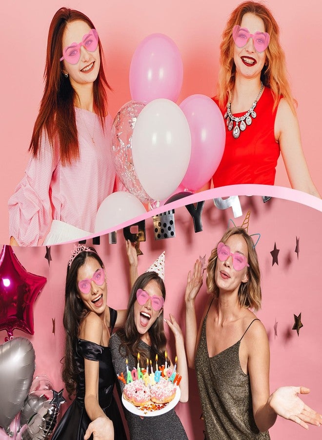 PLULON 15 Pairs Heart Sunglasses for Women Pink Heart Glasses Valentine's Day Rimless Shaped Sunglasses Candy Color Fun Glasses for Party Favor (Pink) - Image 5