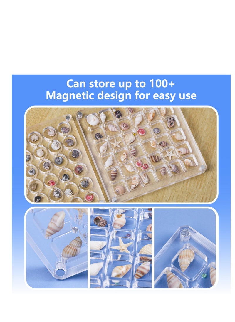 Generic - Acrylic Magnetic Seashell Display Box, 36 Grids Square Display Box with Magnetic Closure, Organize and Showcase Seashells, Starfish, and Trinkets, Perfect for Jewelry, Beads, Nail Art - Image 1