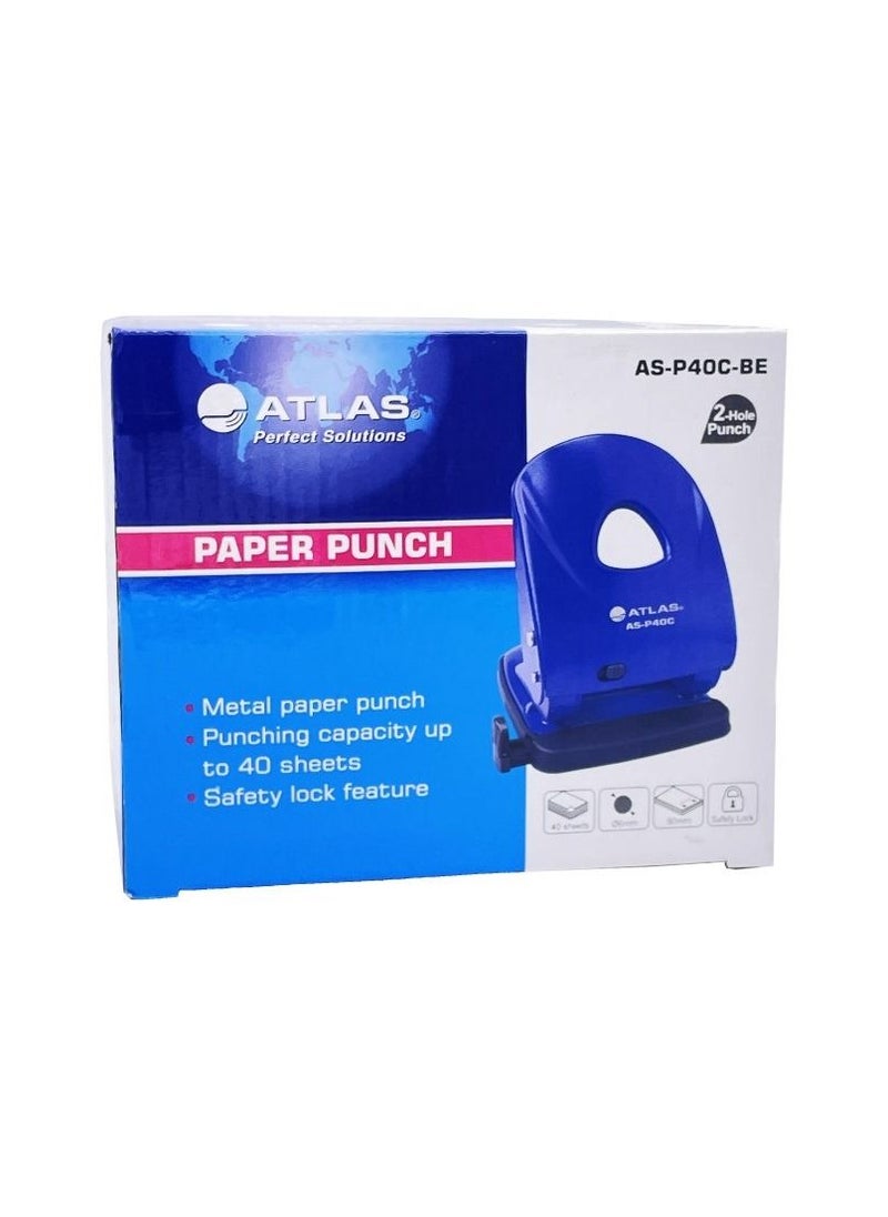 ATLAS 40-Sheet Capacity Paper Punch Blue  - Image 2