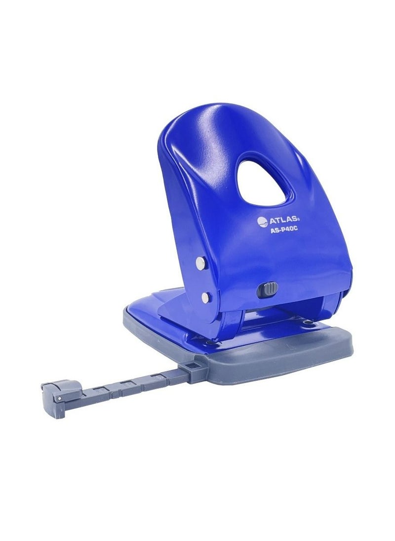 ATLAS 40-Sheet Capacity Paper Punch Blue  - Image 1