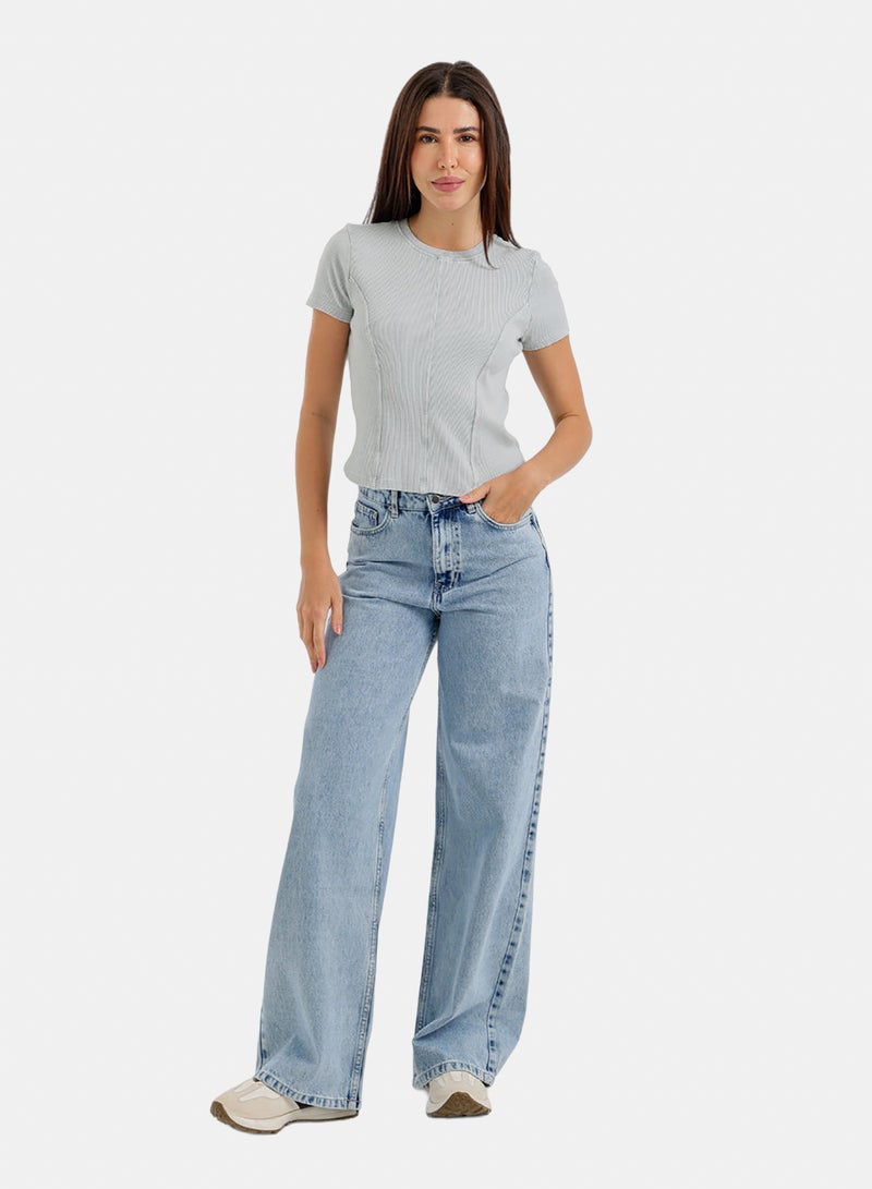 Carina Stitched Panel Cropped Top - Image 5
