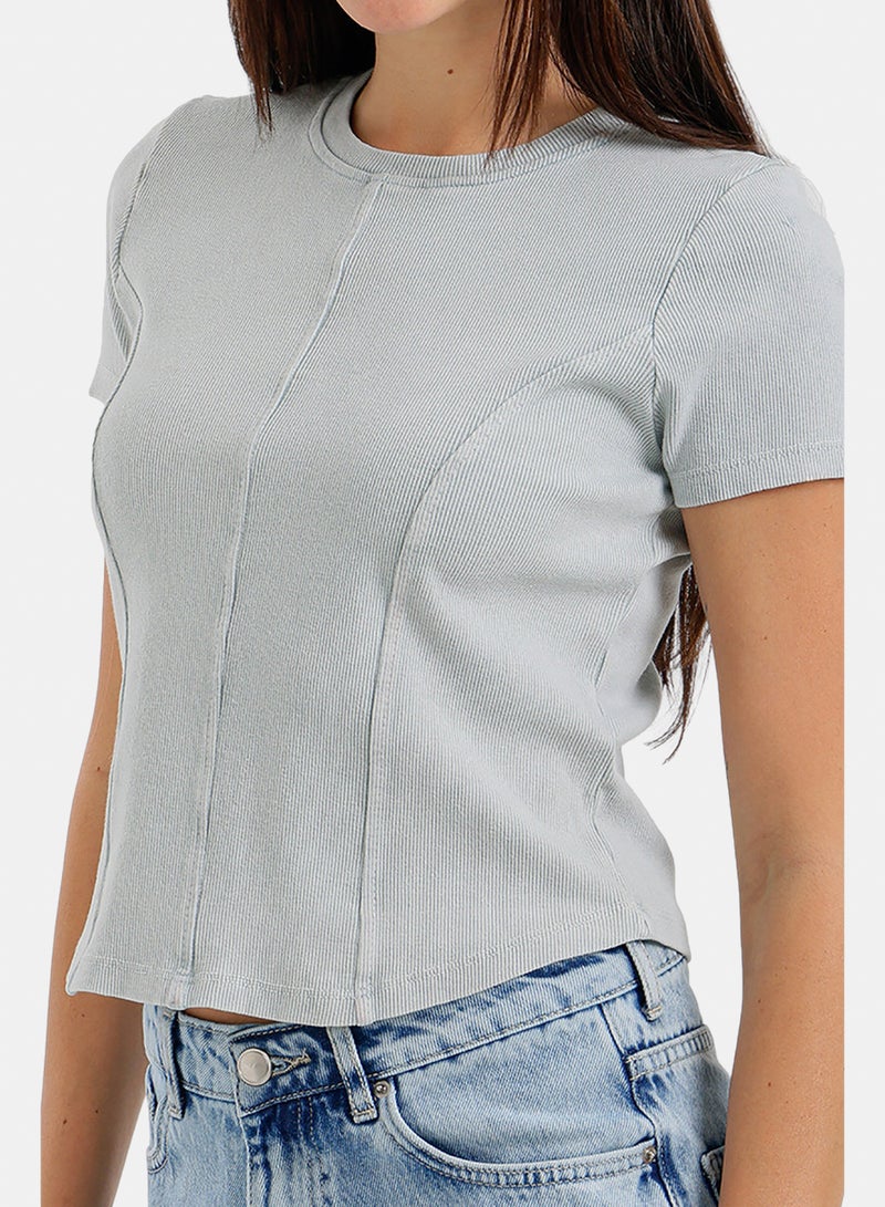 Carina Stitched Panel Cropped Top - Image 4