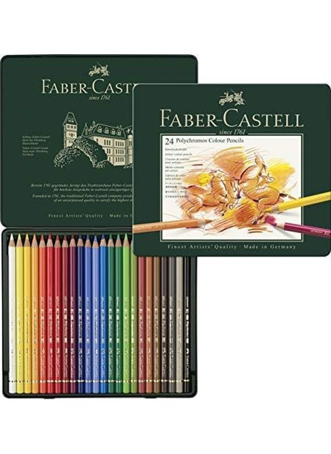 FABER-CASTELL - Colour Pencil Polychromos Tin Of 24 - Image 1