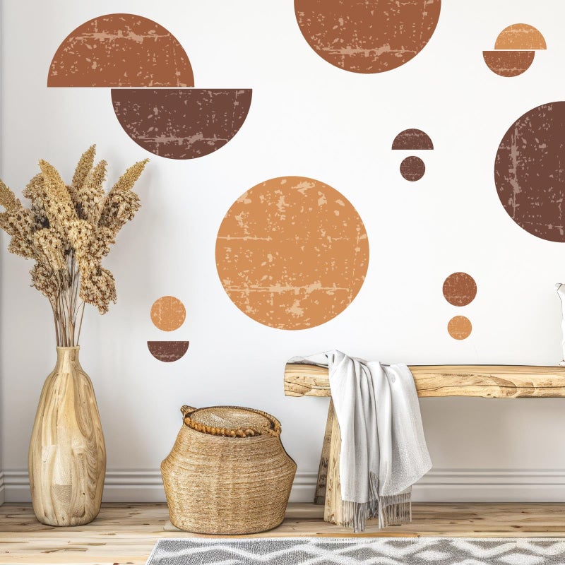 Kazova Large Circle Wall Sticker Peel and Stick Boho Wall Decals Geometric Decals Removable Semicircle Decor Stickers Boho Modern Stickers for Bedroom Living Room Headboard Decor - Image 4