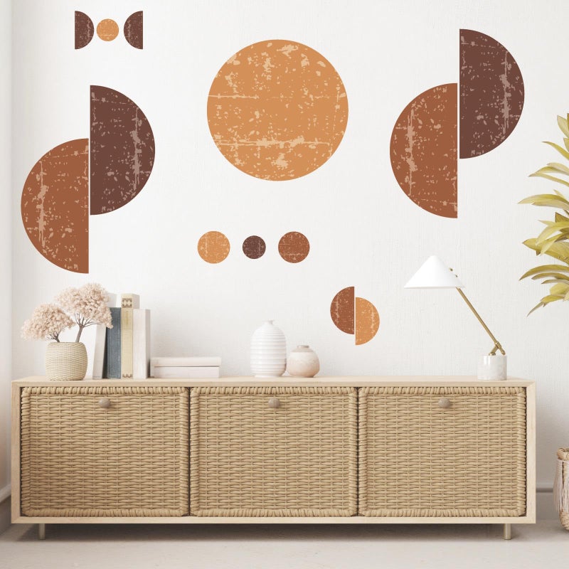 Kazova Large Circle Wall Sticker Peel and Stick Boho Wall Decals Geometric Decals Removable Semicircle Decor Stickers Boho Modern Stickers for Bedroom Living Room Headboard Decor - Image 3